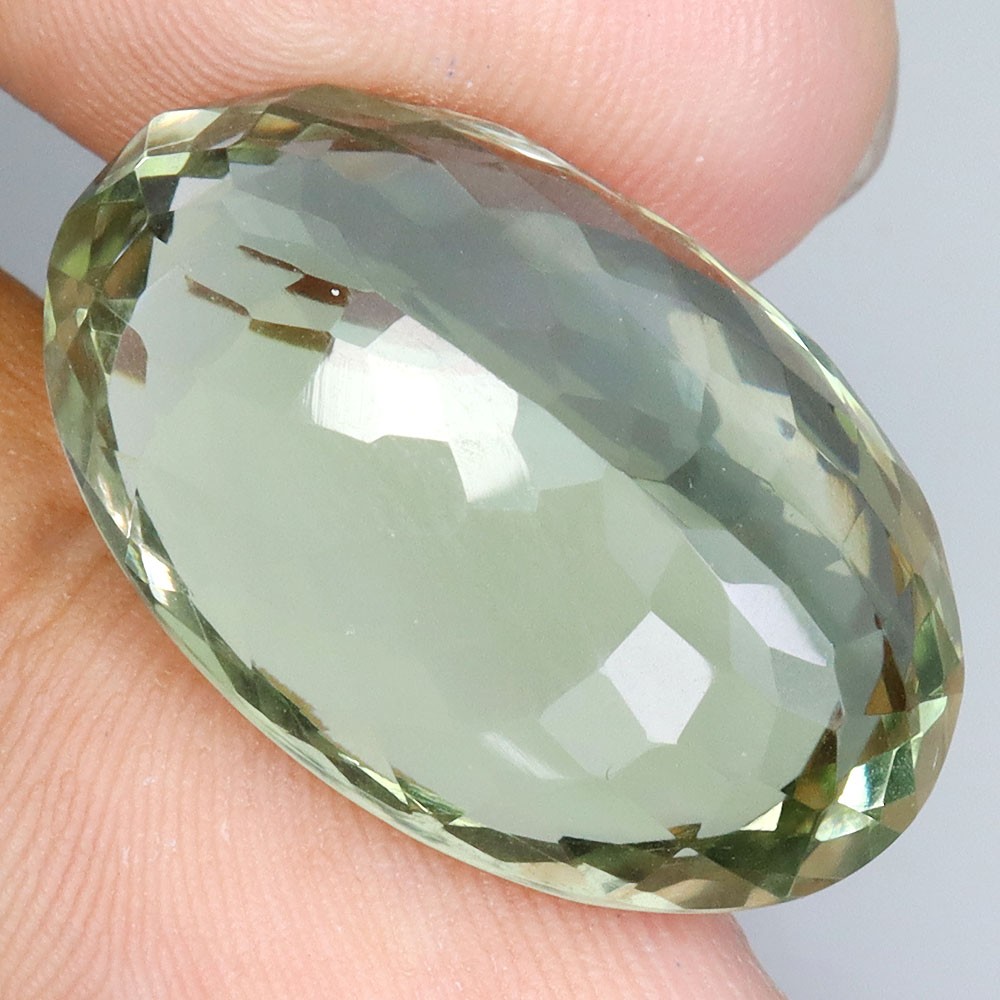 Oval Cut Natural Top Rich Green Amethyst Brazil VVS 27.02ct 25x16mm Gemstone