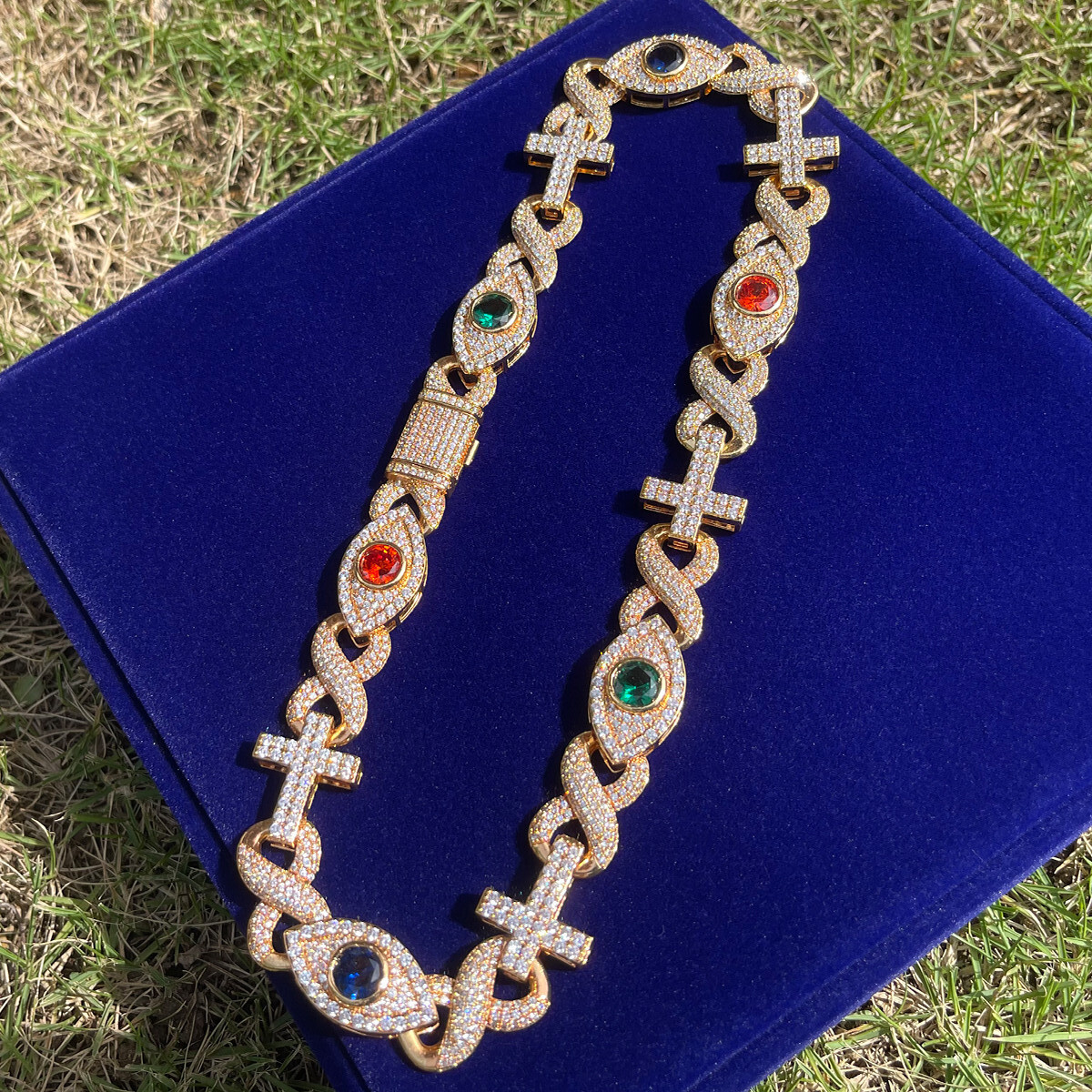Good VS Evil | Evil Eye Infinity Cross Cuban Link Luxury Hip Hop Chain Necklace