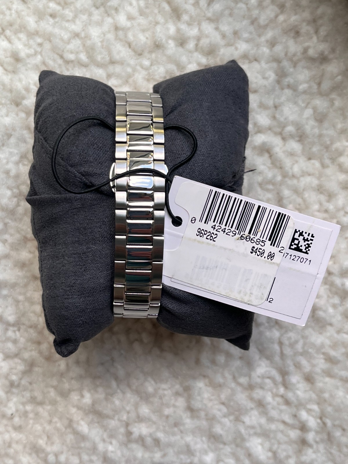 Bulova Classic Blue Abalone Diamond Ladies Tank Watch 96P262 Stainless Quartz