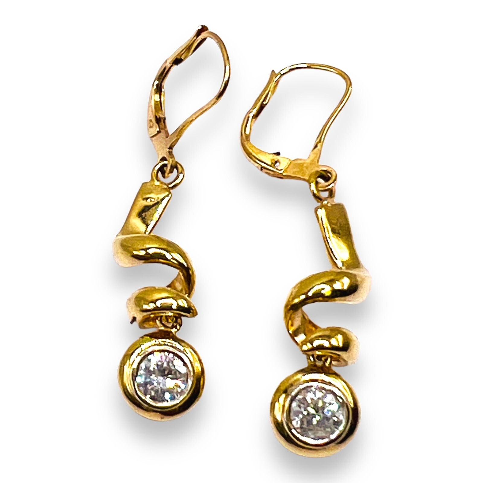 .70ct Natural Diamond Bezel Set 14k Yellow Gold Drop Dangle Earrings 4.40 Grams