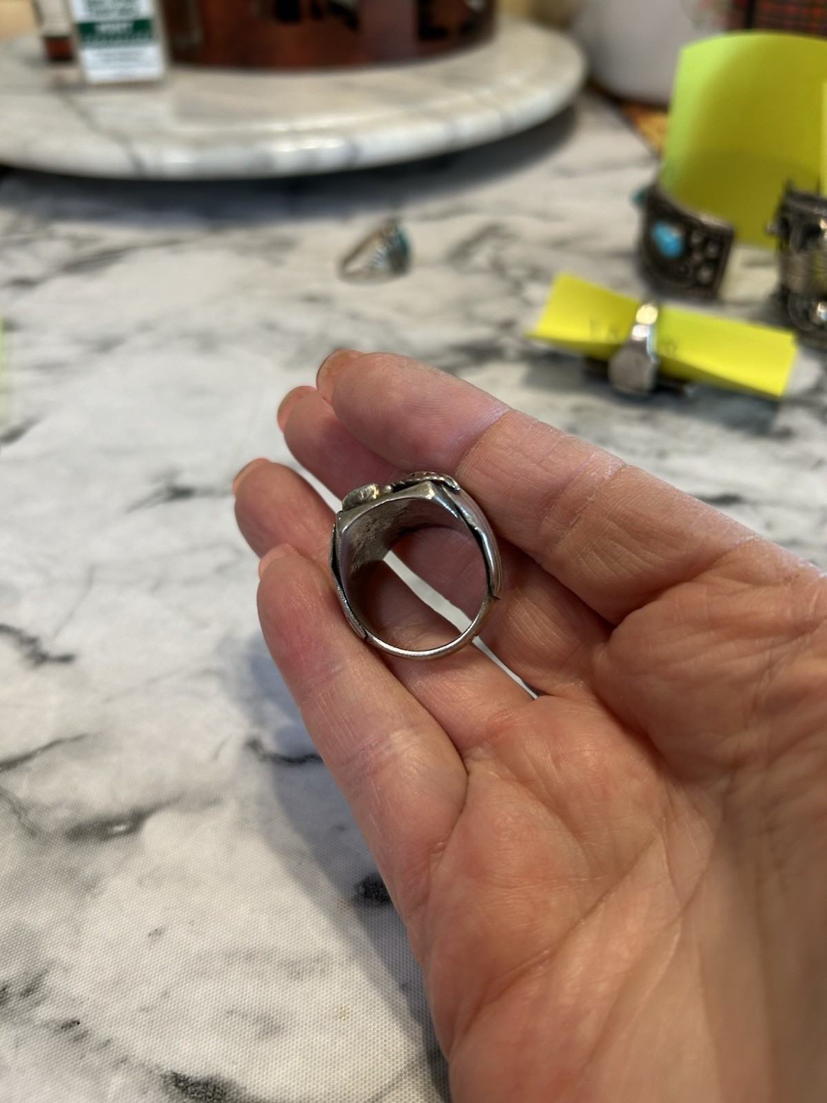 Sterling silver native american mens 10.5,ring from 1970’s