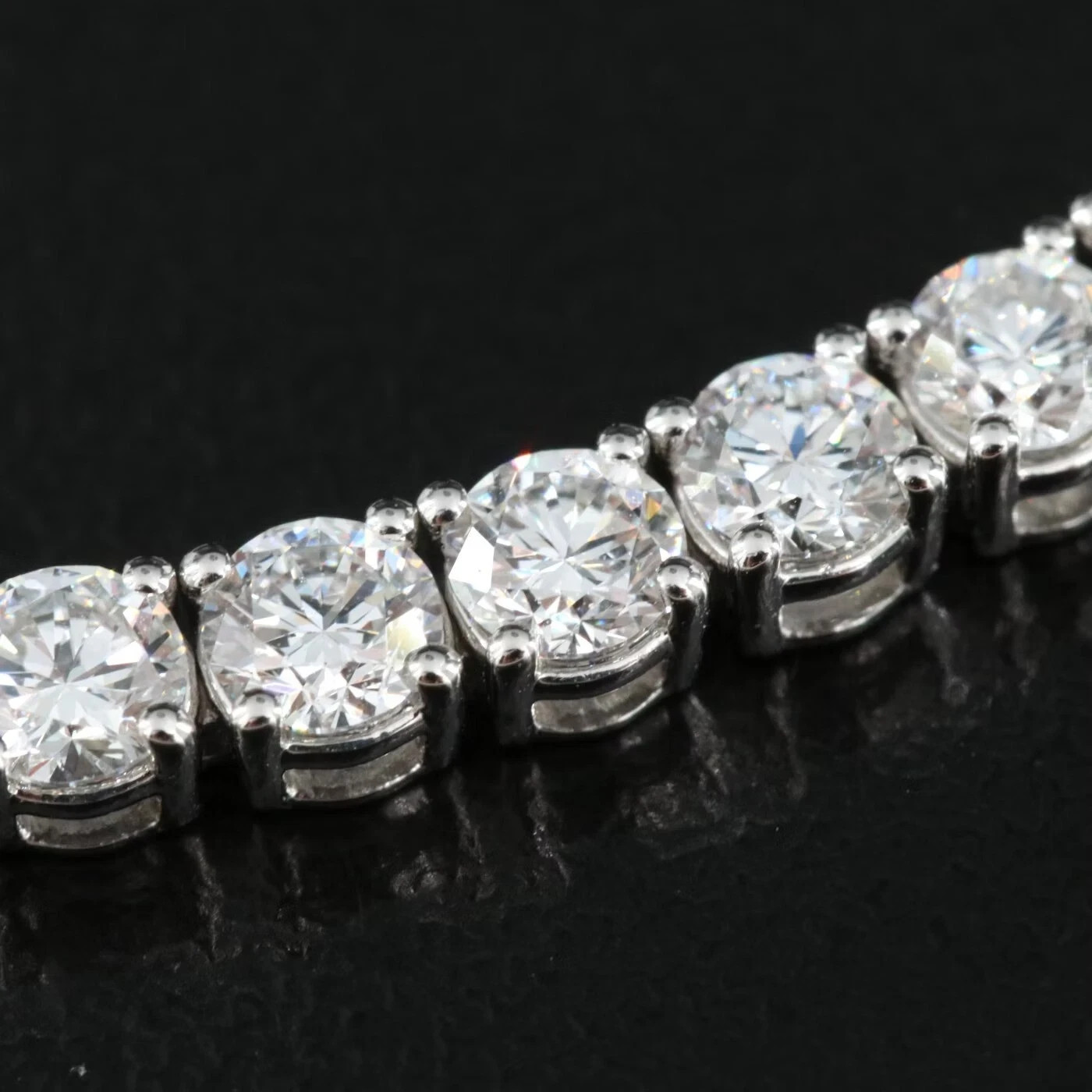 6.60CT Round Natural Diamond Women’s Tennis Bracelet GH/I1-I2 14k White Gold