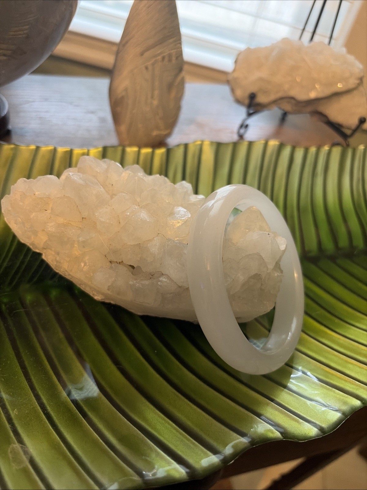 63.5 Mm Hard Bangle White Agate