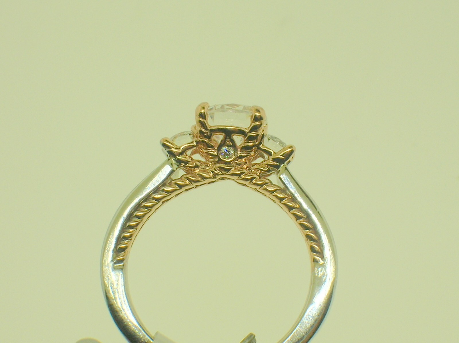 ART CARVED 14K WHITE/ROSE MOUNTING 0.38 CTW DIAMONDS – SIZE 5.5US – RETAIL$2,155