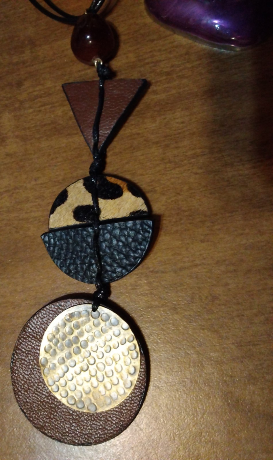 Chico’s LOT Pendant Necklace Cord enamel Leather 2 Diff Length Size Type Adjust