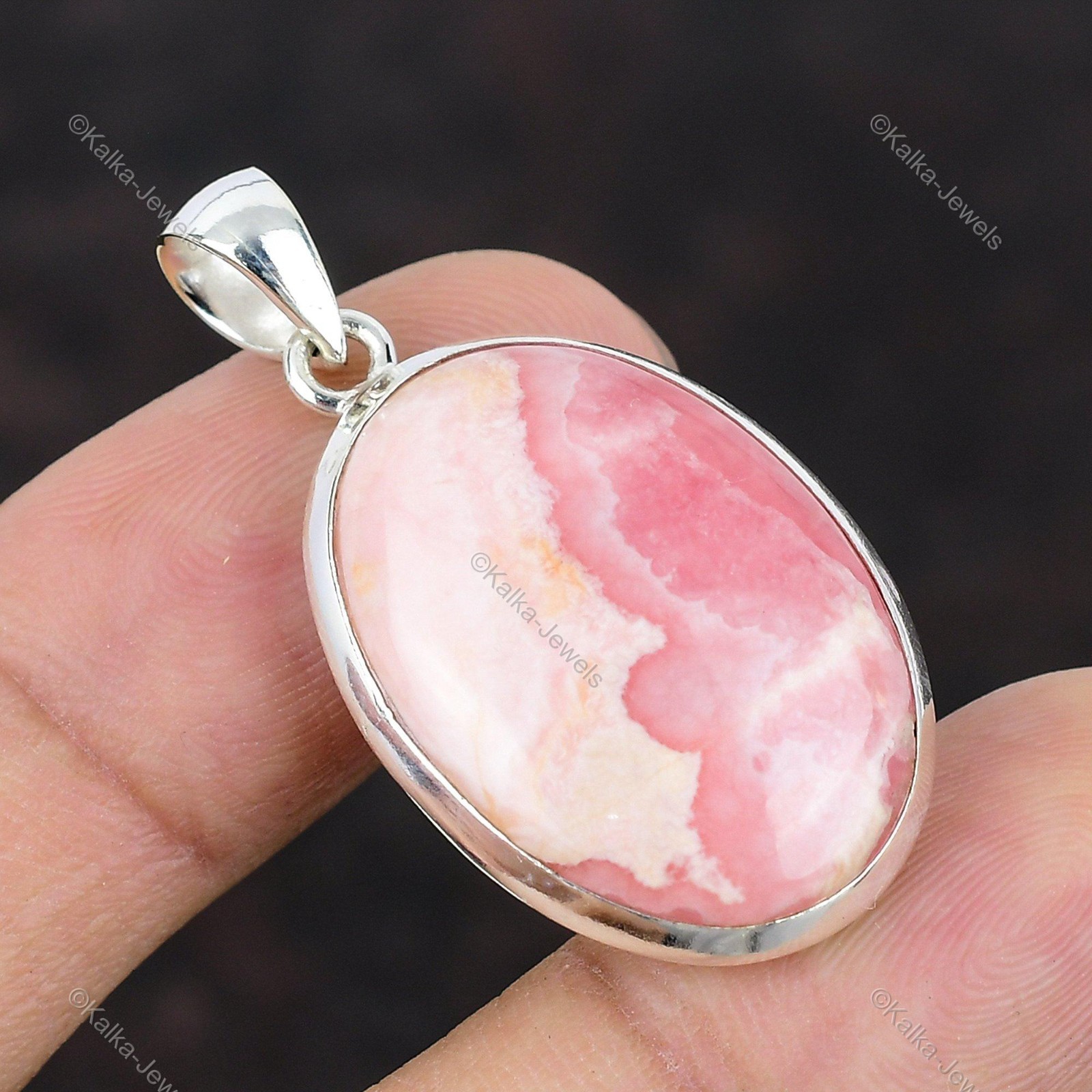 Rhodochrosite Pendant 925 Sterling Silver Jewelry Real Gemstone Handmade Pendant