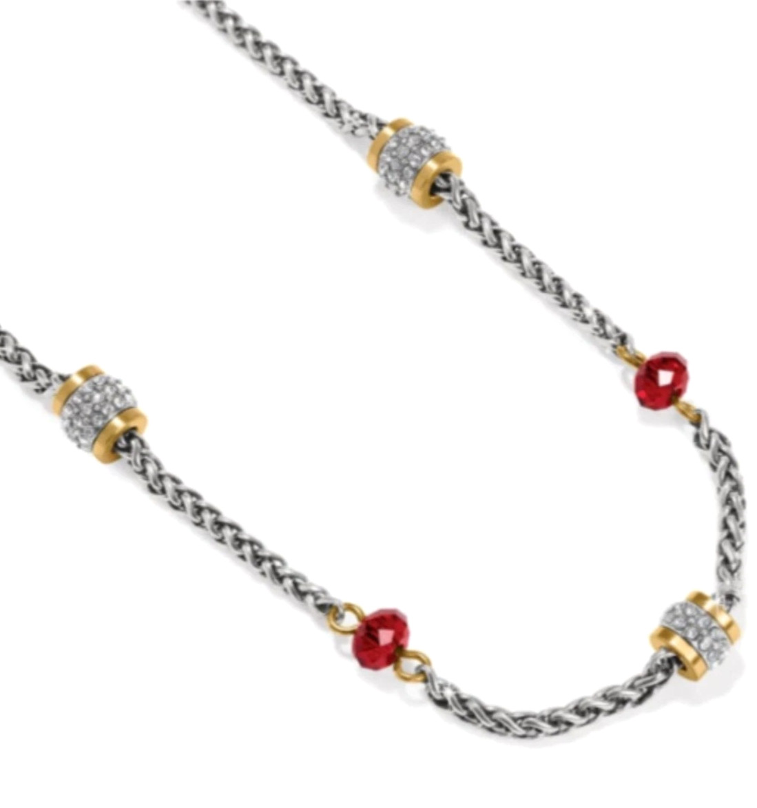 NWTag Brighton MERDIAN RED Short Two Tone Station Crystals Necklace MSRP $132