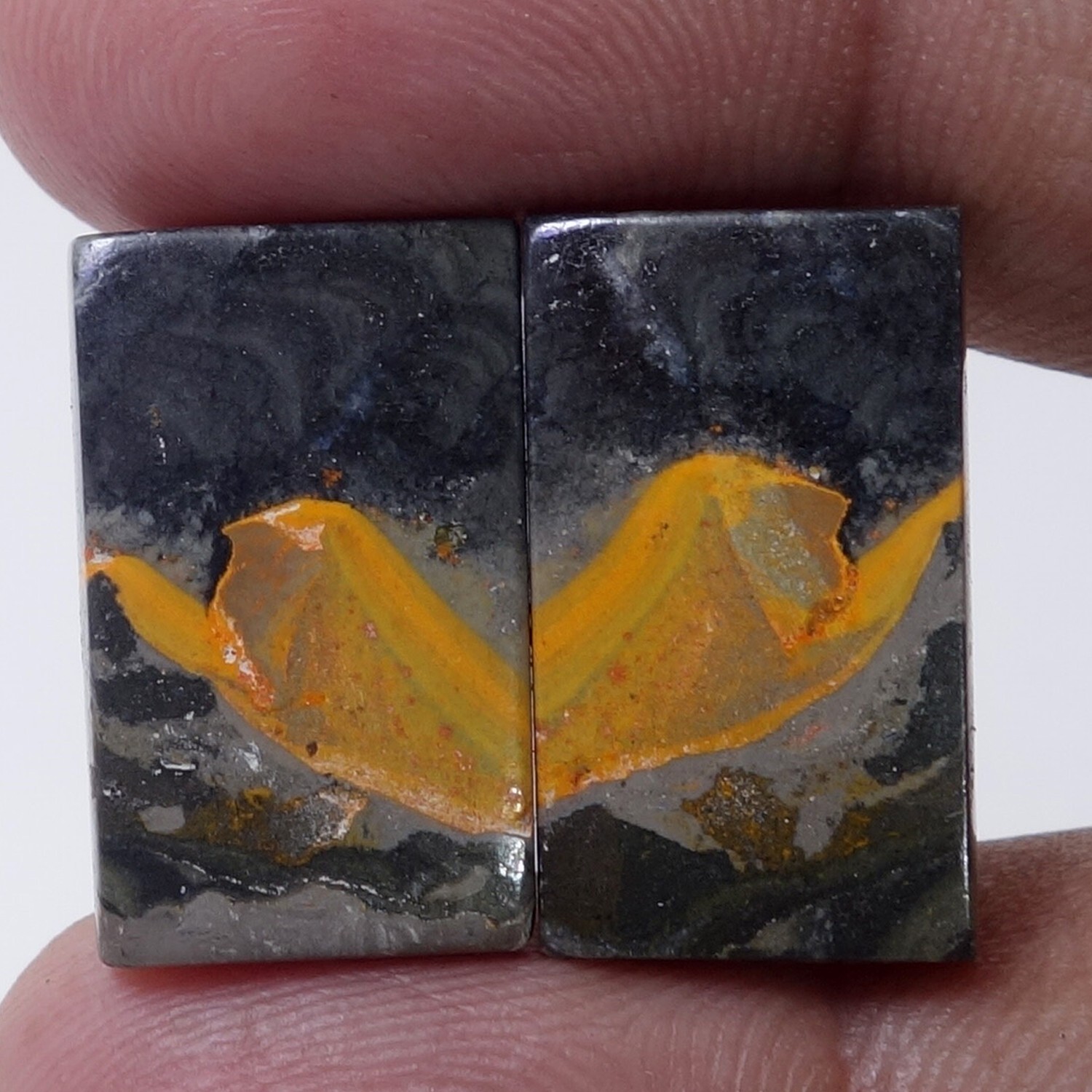 29.50 CT Natural Bumble Bee Jasper Pair Cabochon Earring Supply Gemstone RX-2922