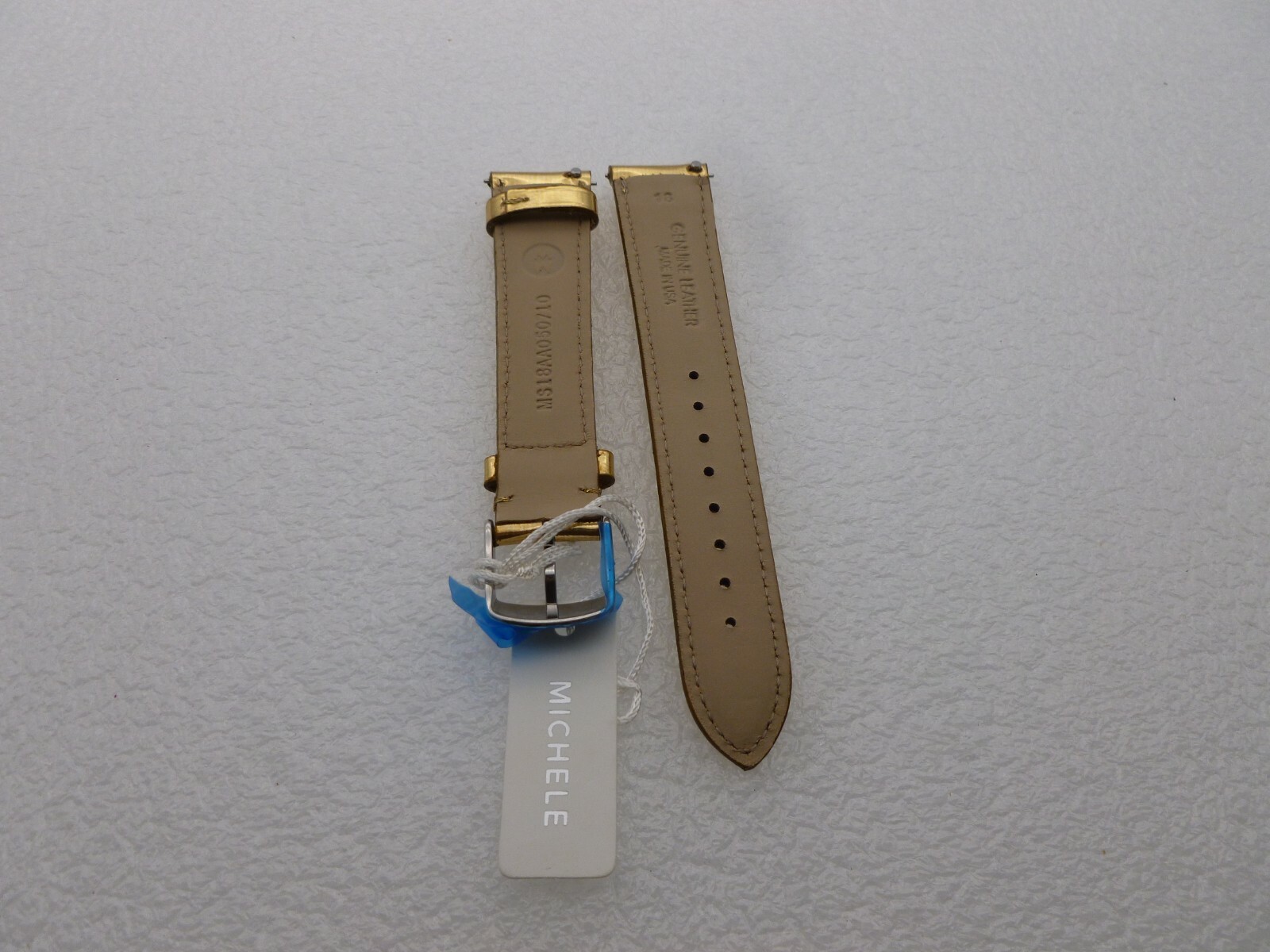 Genuine Michele 18mm Gold Patent Watch Band Strap New