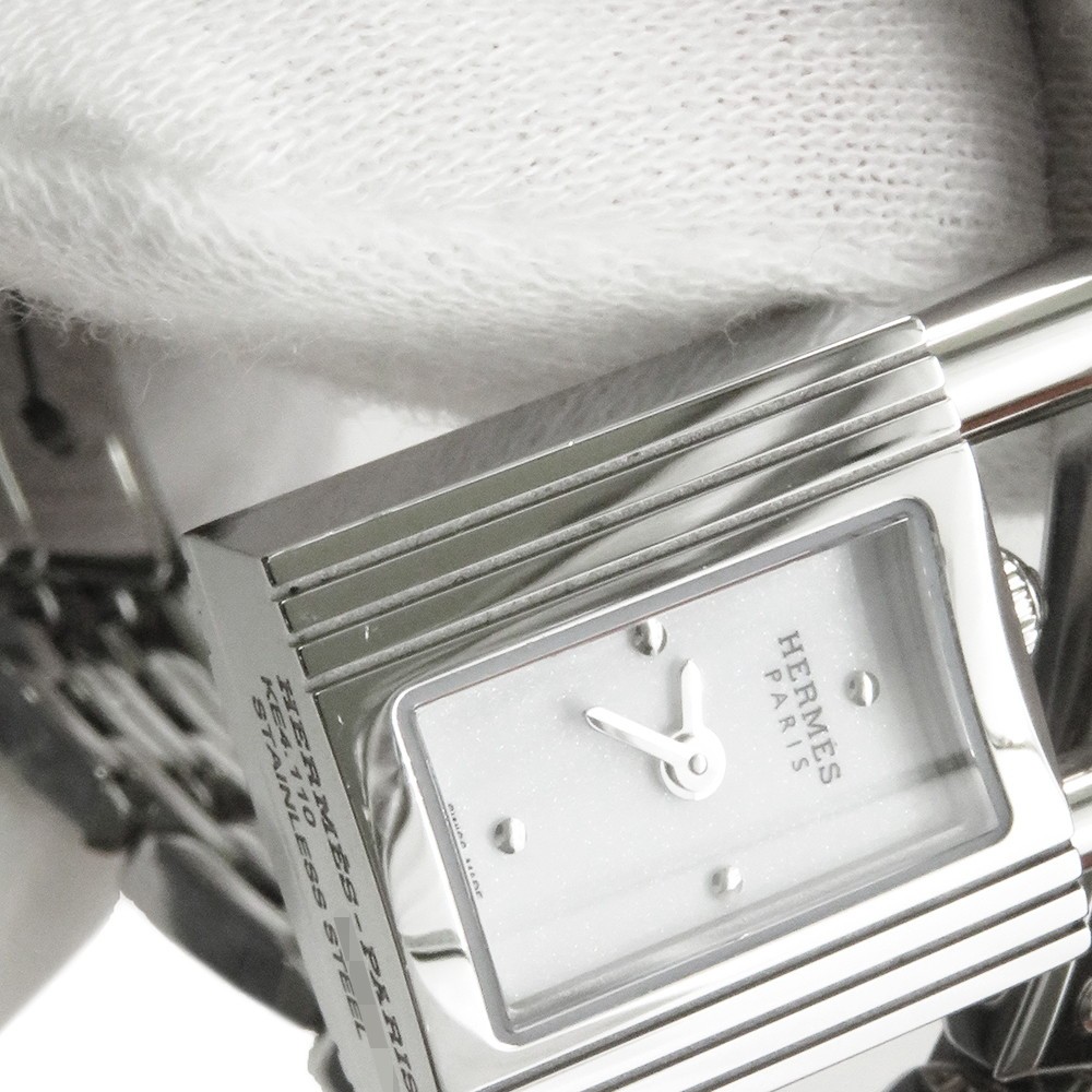 HERMES Kelly watch 16mm Stainless Steel Sparkling White Lacquer Dial KE4.110