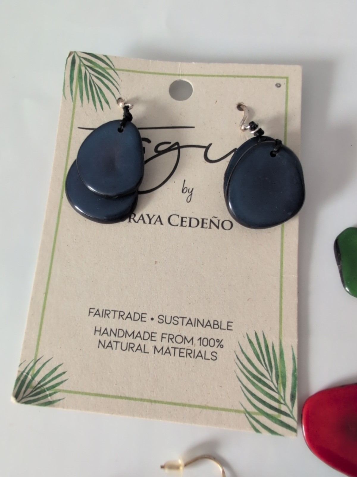 Tagua Soraya Cedeno Multicolor Handmade Double Strand Adj Necklace Earrings Set