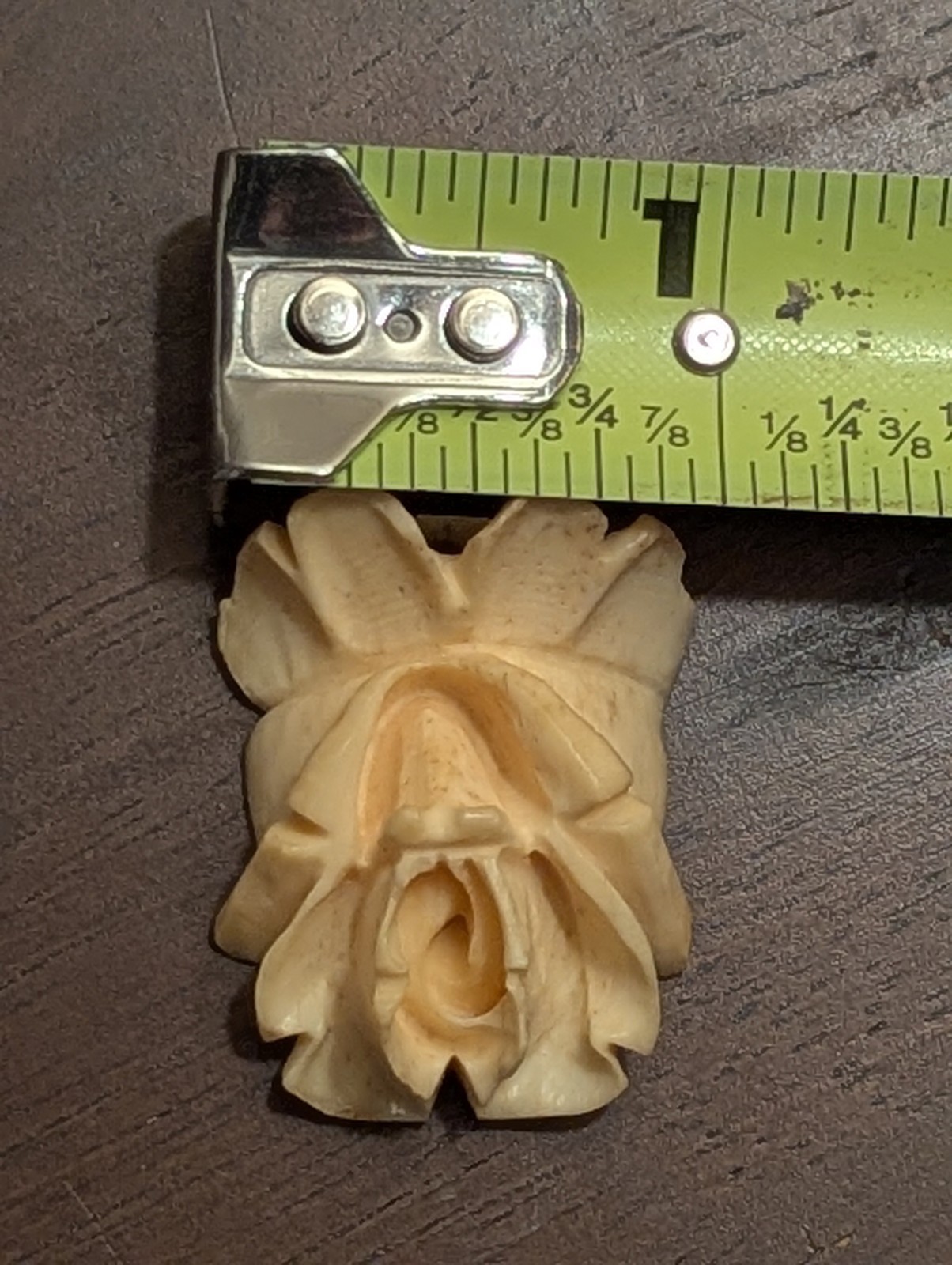 Carved Natural material Rose Pendant Vintage Hand Carved Floral Jewelry Bead