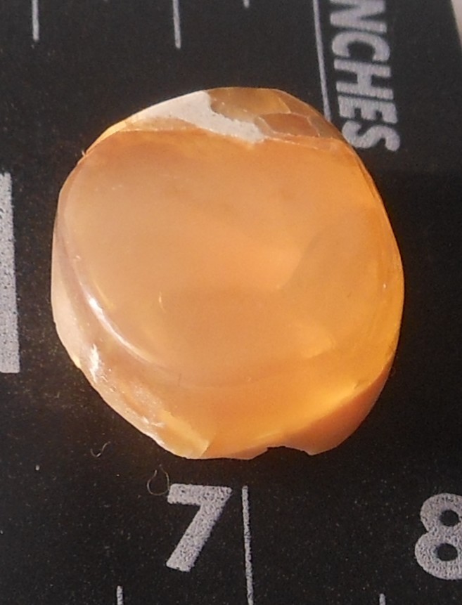 11ct Orange Mexican Fire Opal Cab 15.8mm x 14.2mm x 7.4mm