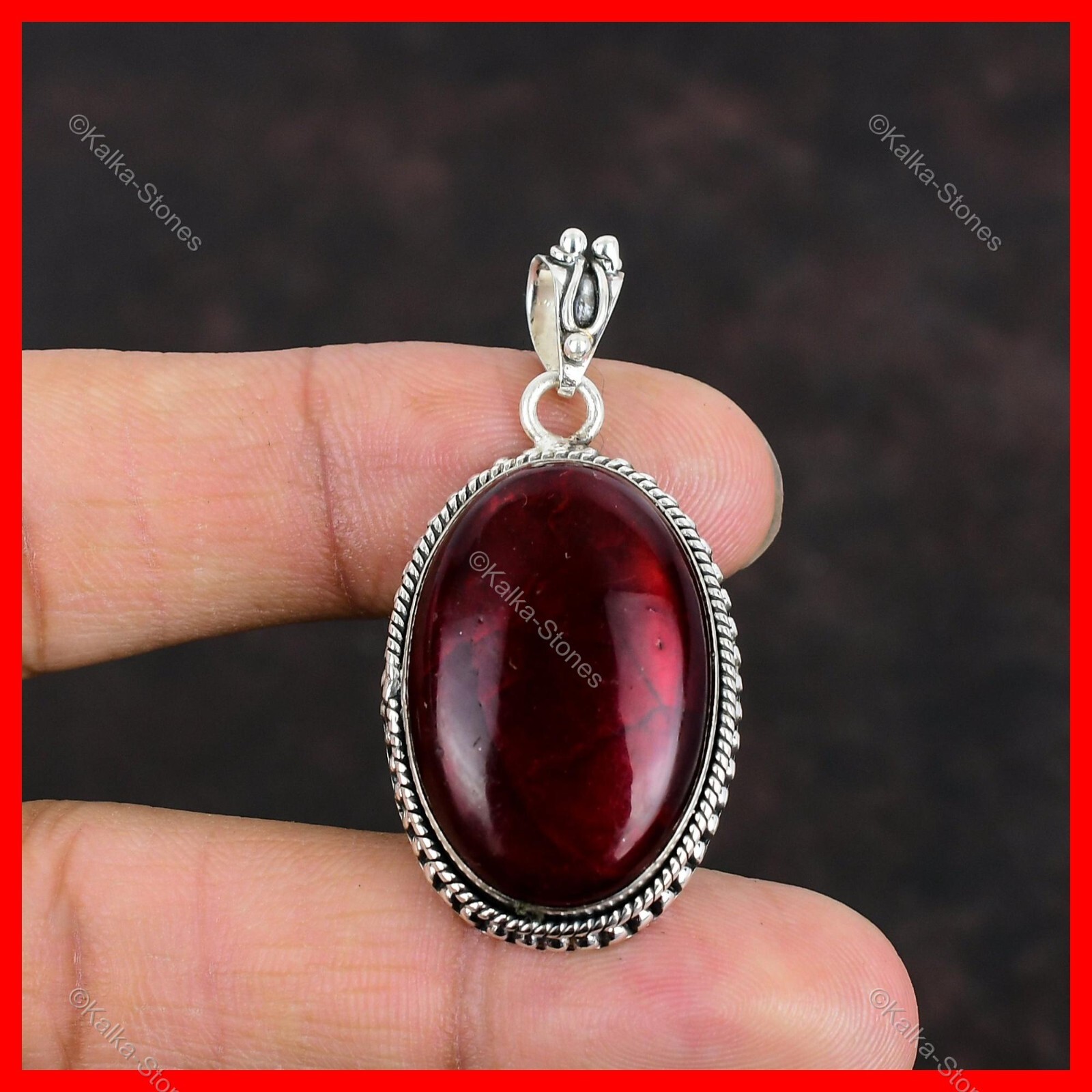 Valentines Deal Red Fire Labradorite Gemstone Sterling Silver Pendant Jewelry