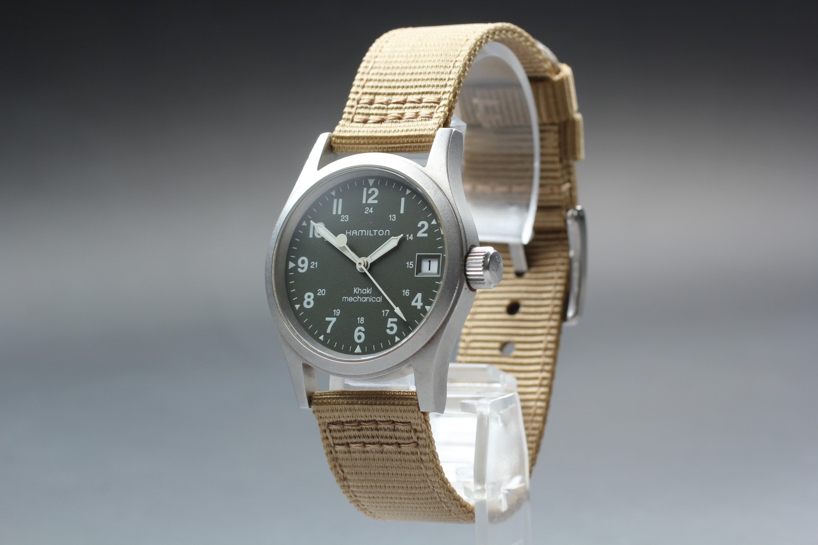 [Near MINT] Hamilton Khaki Green Manual Date 33mm 000094 Men’s Watch
