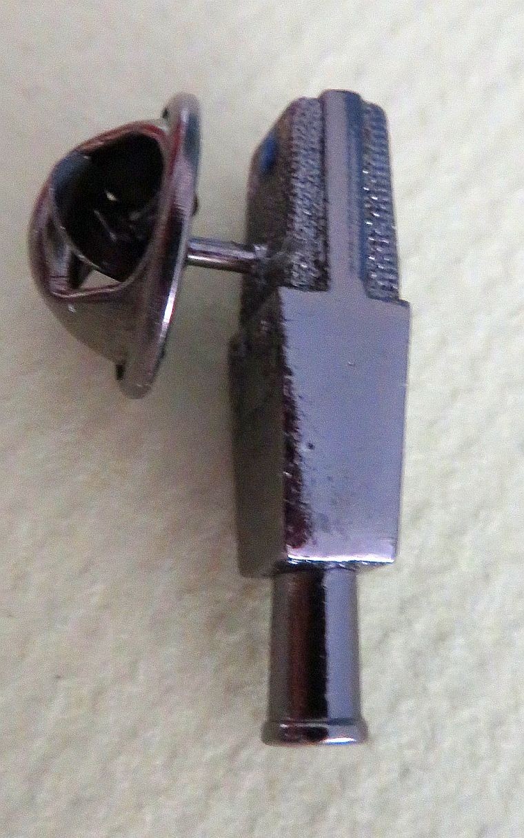 Vintage AKG C414 Microphone Black Finish Future Primitive Pin Music Pin Back