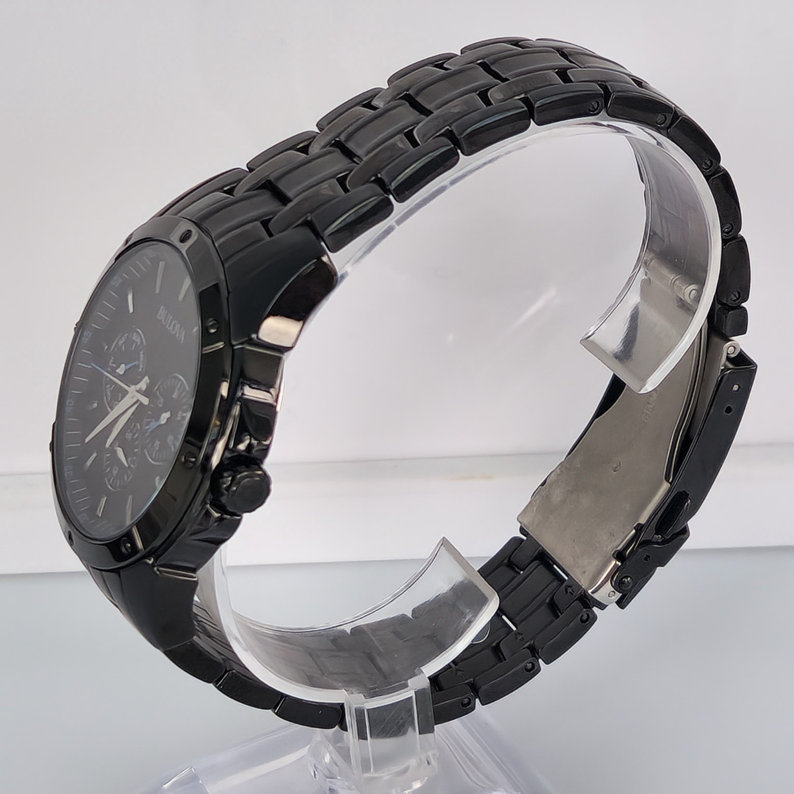 Bulova 98C121 Multifunction Men’s Watch All Black Stainless Steel 43mm