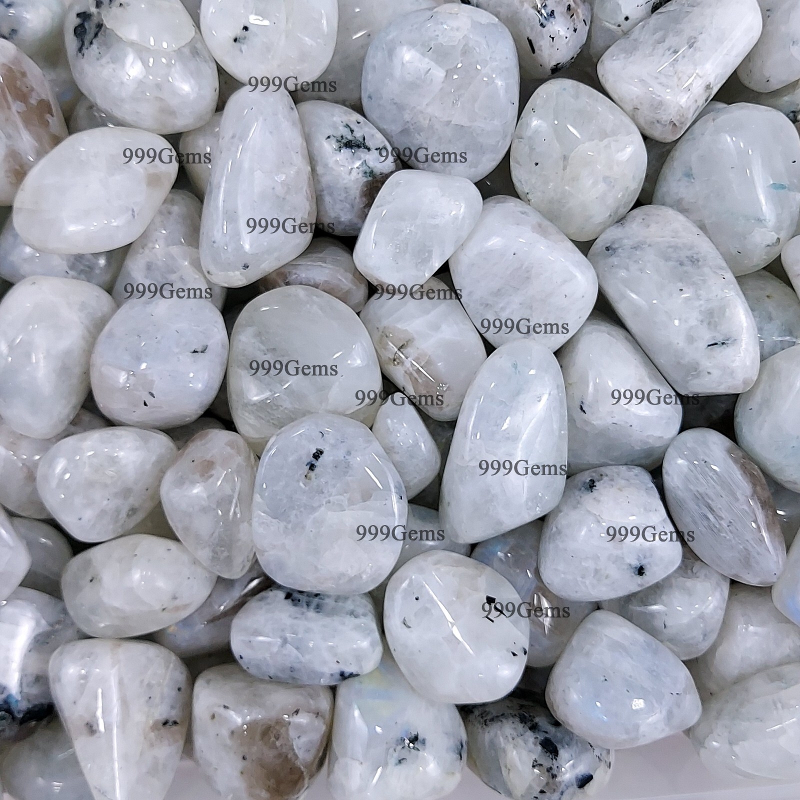 10 Pcs Natural Rainbow Moonstone Tumbled Random Selection Gemstone Lot 30-60mm