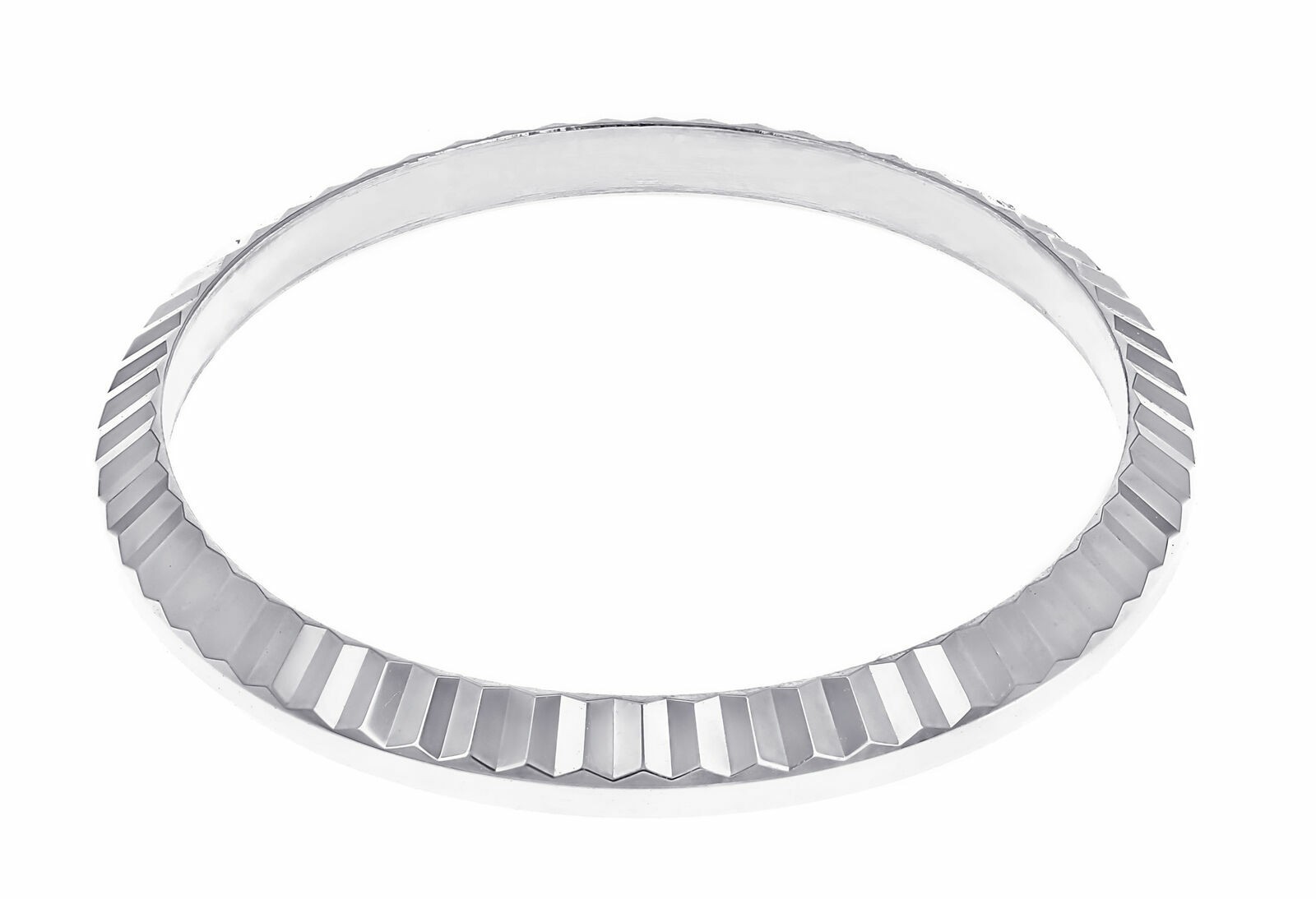 LADIES 14KW GOLD FLUTED BEZEL WATCH PART FOR ROLEX 24MM 67180, 67194, 67230