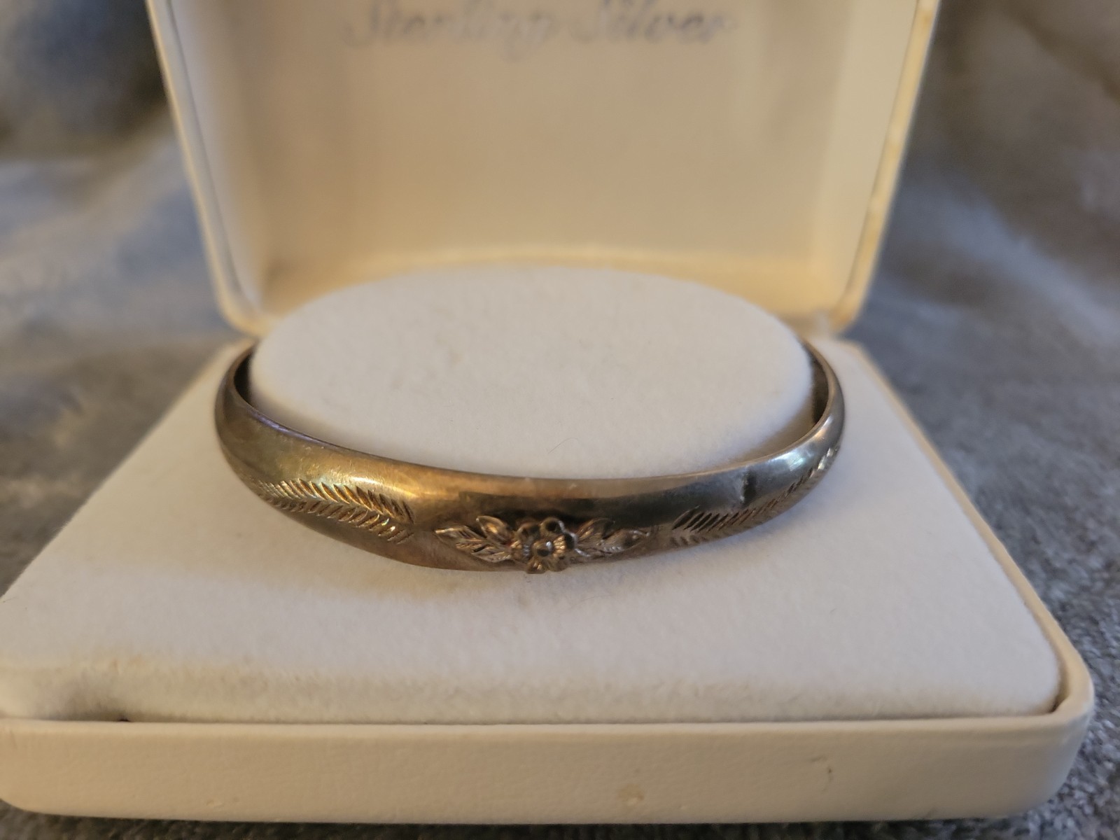 Vintage Italian Sterling Silver Bangle Bracelet, Marked 925