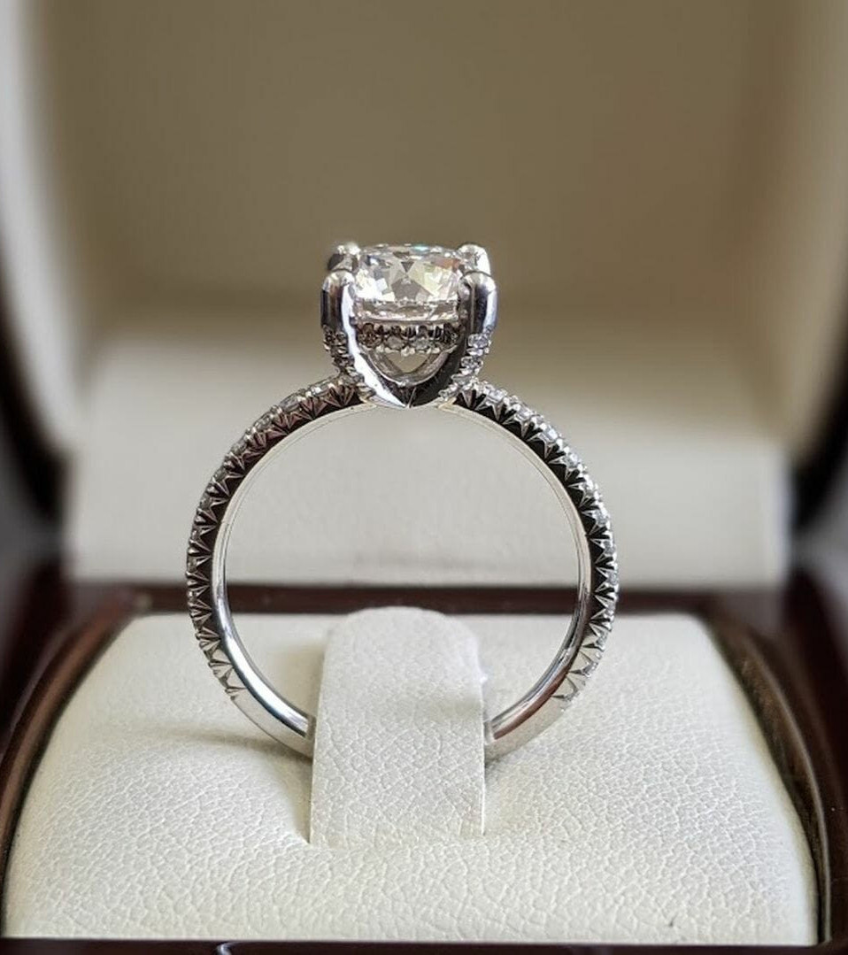 2.80 Ct Round Cut IGI Certified Lab Grown Diamond Engagement Ring 18k White Gold