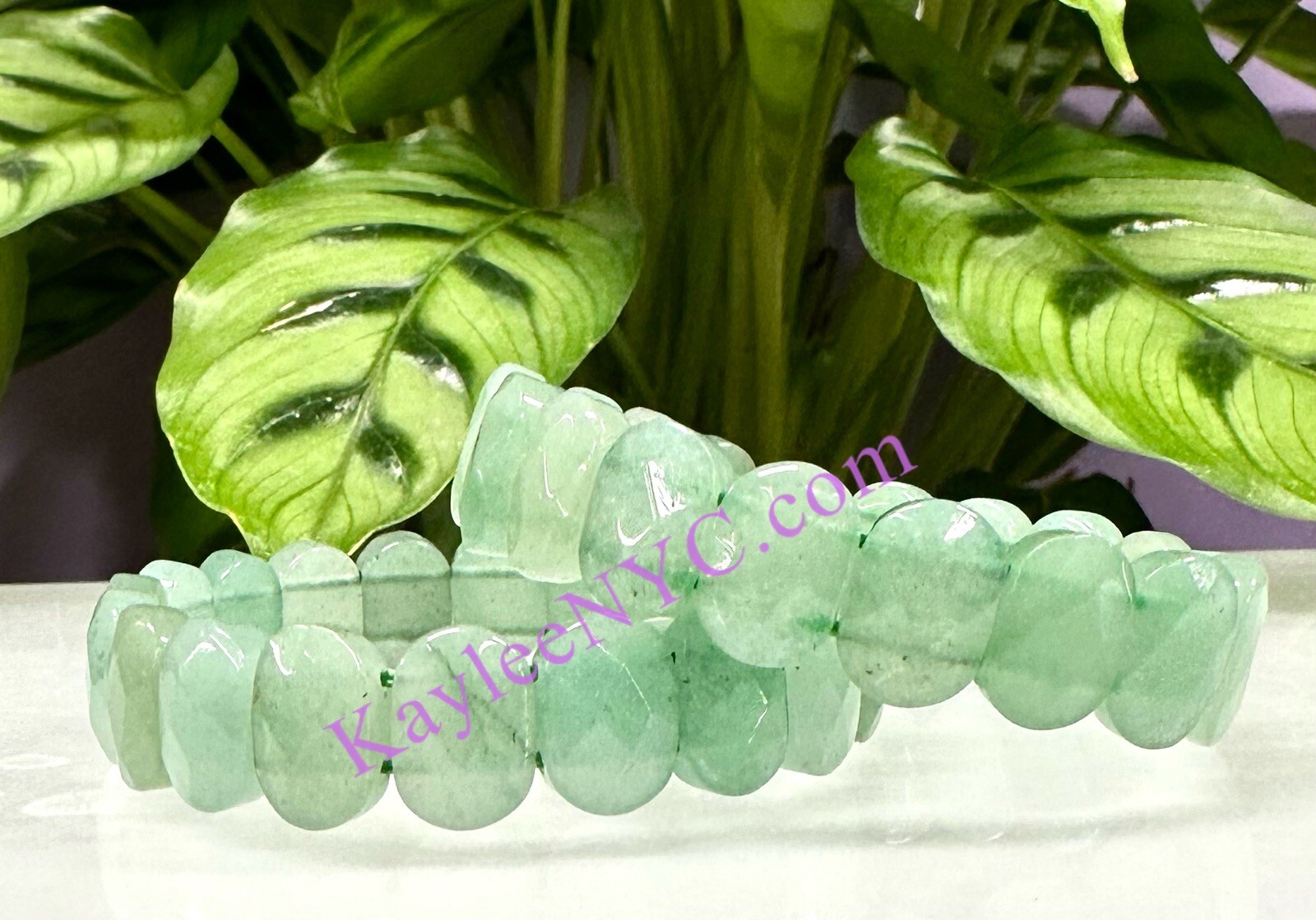Wholesale 6 Pcs Natural Aventurine Faceted 7.5” Crystal Bracelet 15mm
