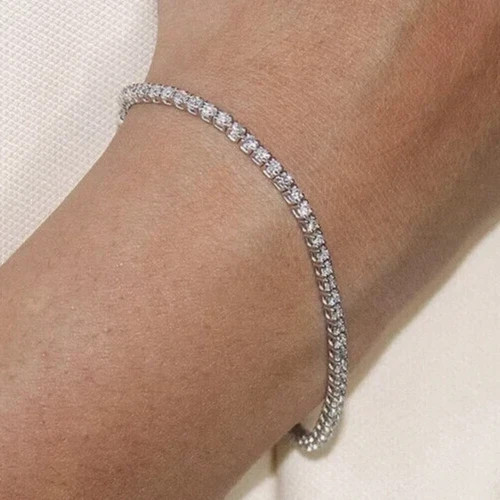 2.80Ct Round Cut Natural Diamond Tennis Bracelet 14k White Gold Certified IJ/SI
