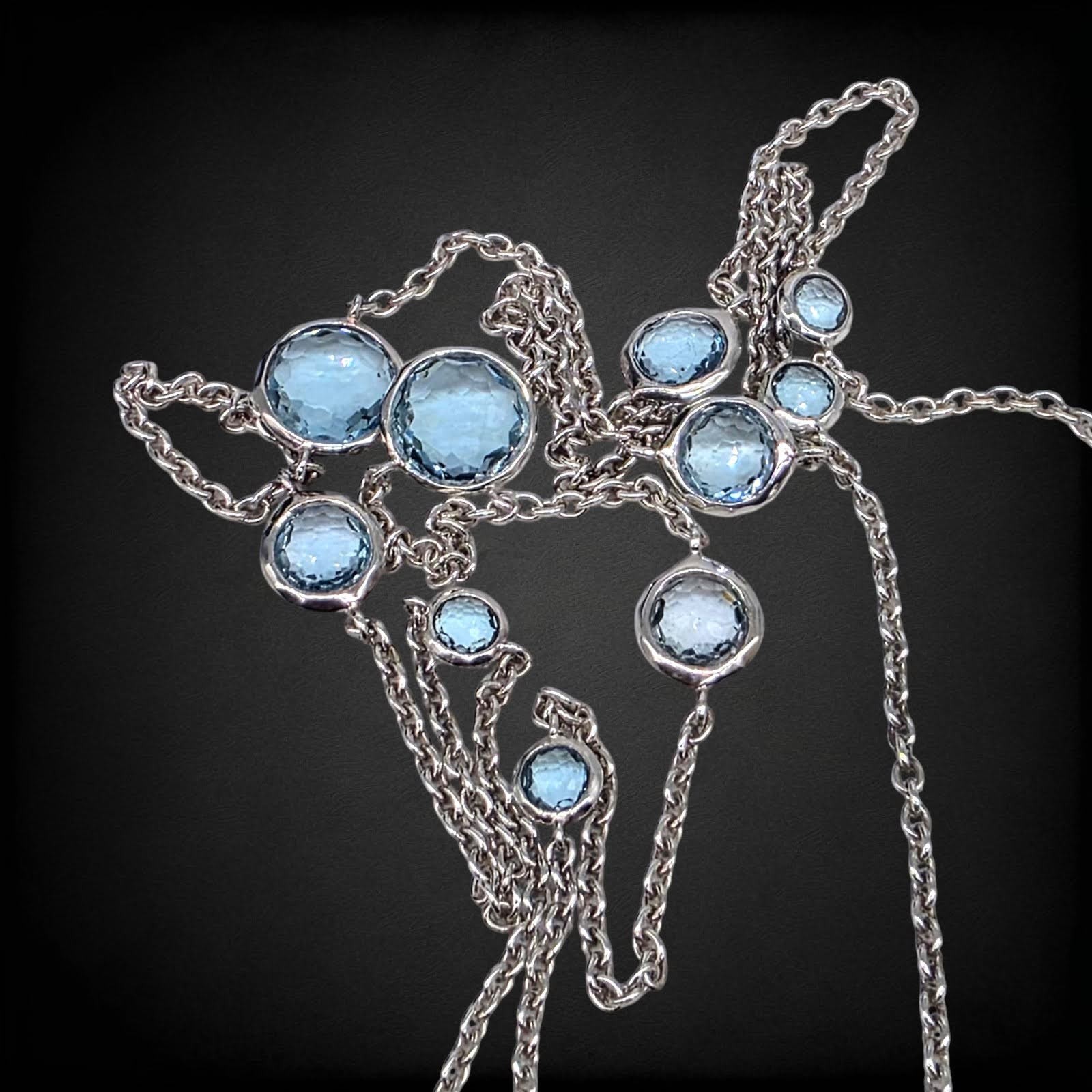 Ippolita Rock Candy 10 Stations Topaz Gemstones 38 Inch Necklace 925