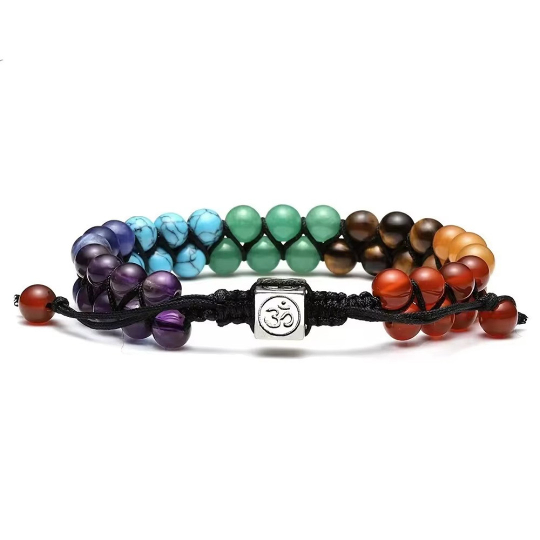 7 Chakra Bead Crystal Gemstone Bracelet Anxiety Stone Healing Reiki Yoga Life