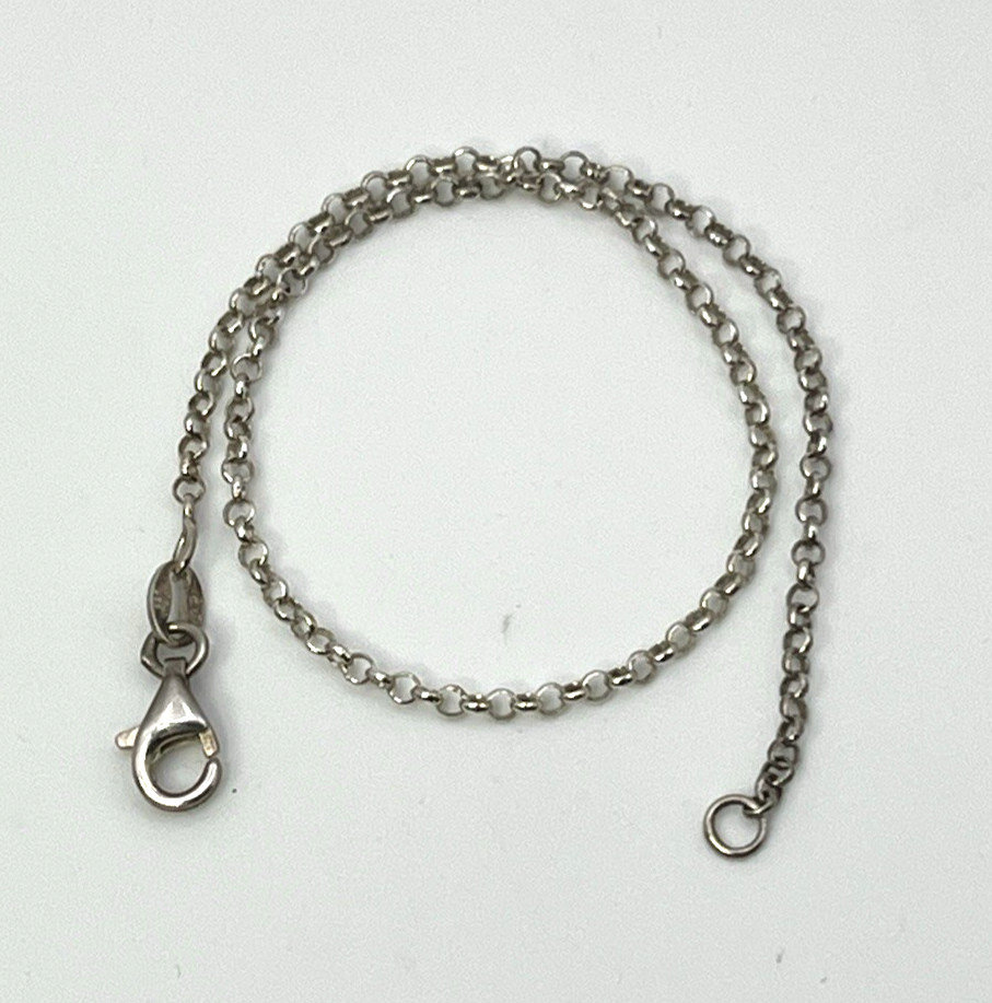 PETITE ROLO CHAIN 8 – 8.25 in. ” BRACELET Solid Sterling Silver 925 ITALY Stack