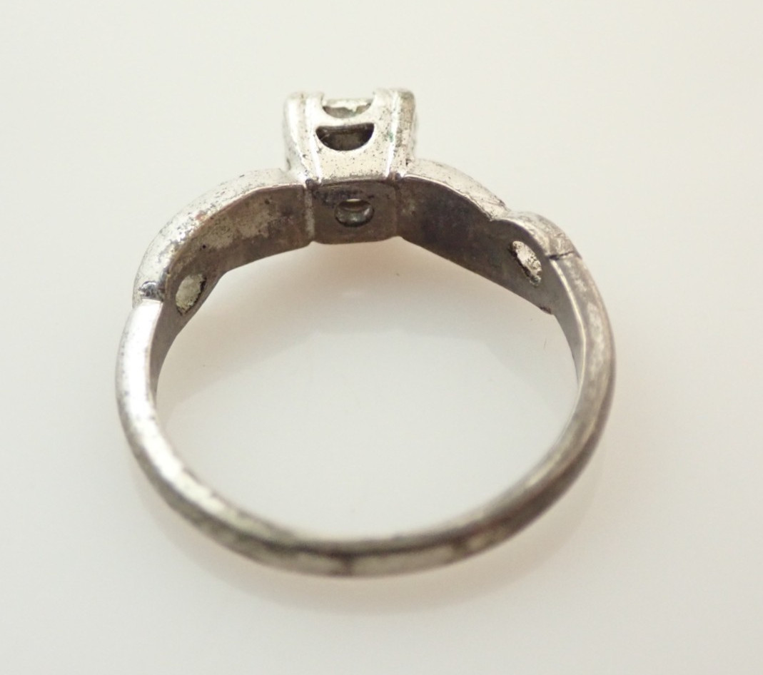 Vintage Art Deco C&C Clark & Coombs Signed Wedding Sterling Ring Sz 5