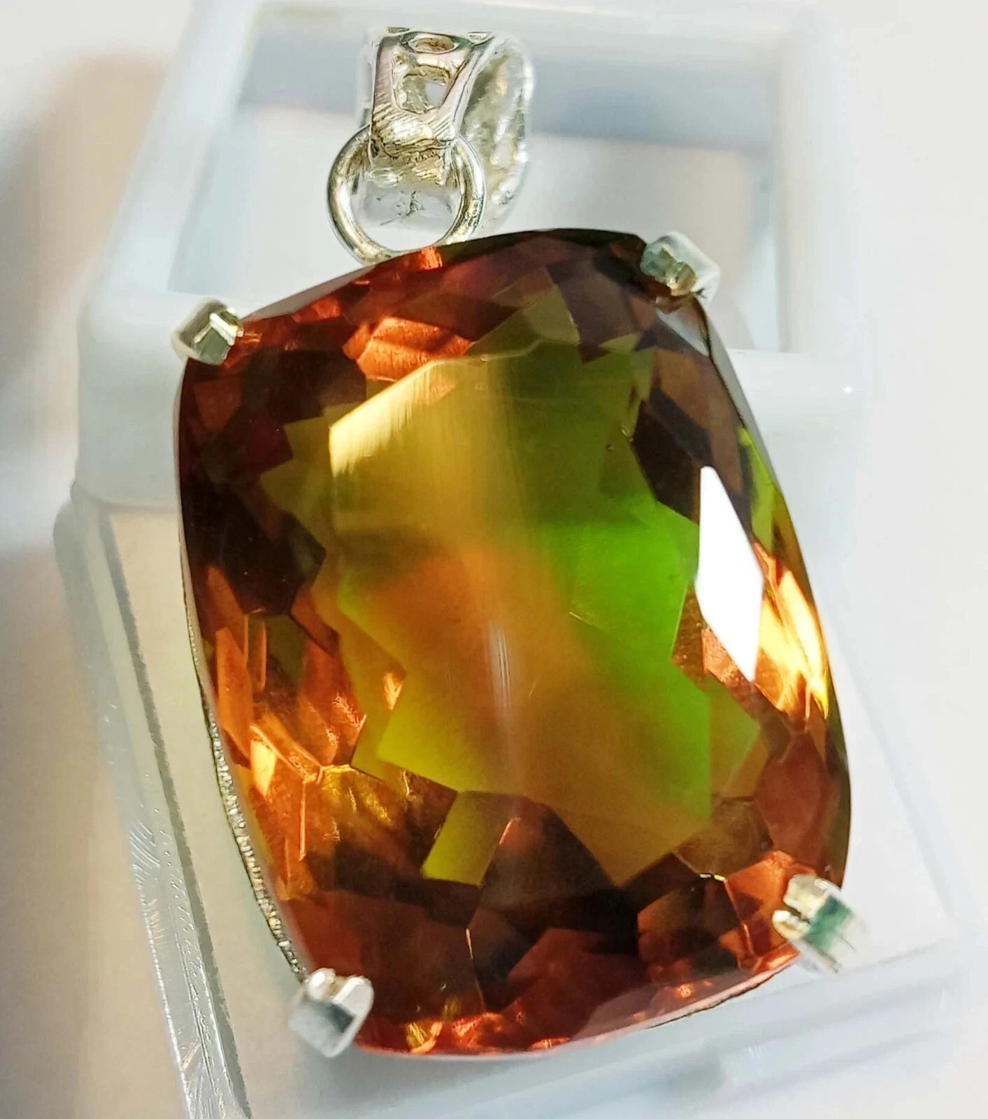 44 CT+ 7 Color Change Alexandrite Pendant 925 Sterling Silver Plated Jewelry