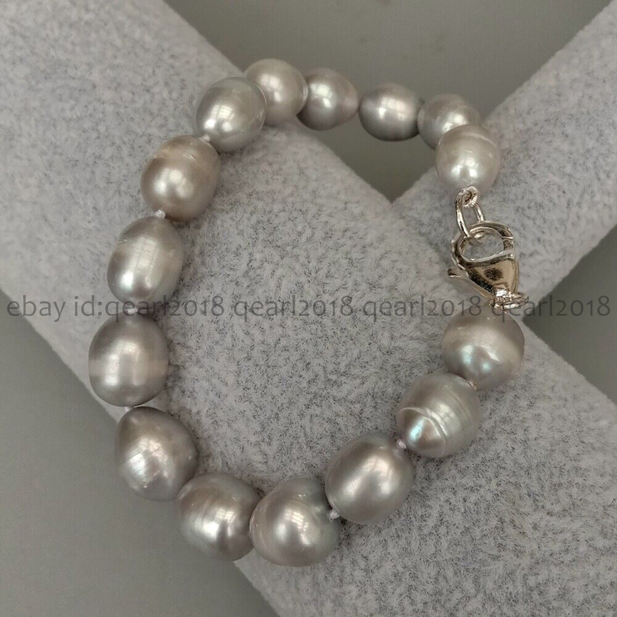 Natural White Black Gray Pink Purple Rice Cultured Pearl Beads Bracelet 7-8.5”