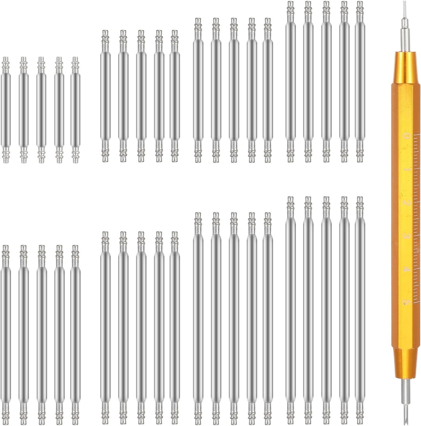 Versatile 40pcs Watch Band Pin Replacement Kit – 8 Sizes & Stainless Steel Tool
