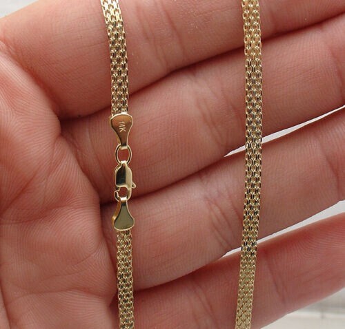 14k 16″ Yellow Gold 4.7mm Bismark Braided Link Chain Necklace 3.3 Grams