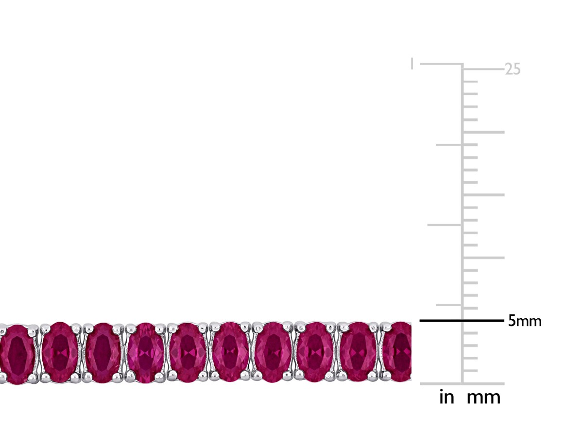 25 Carat (ctw) Lab-Created Ruby Bracelet in Sterling Silver (7.25 Inches)