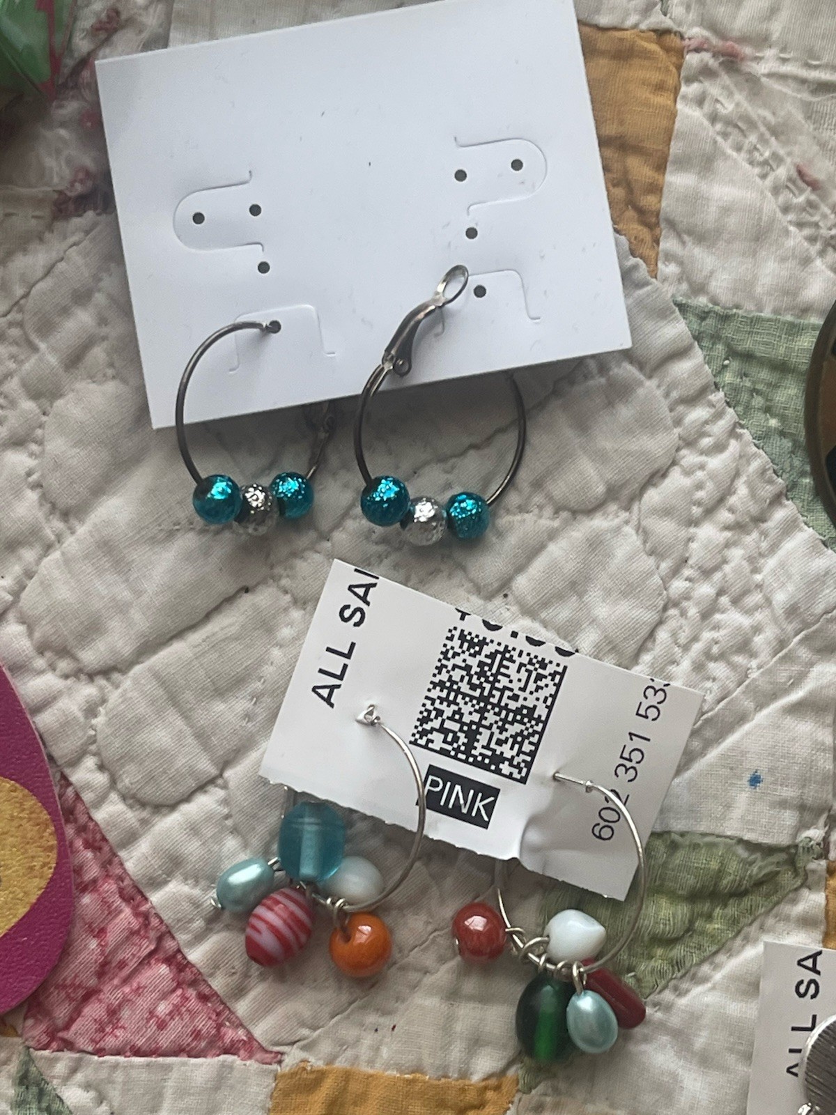 EARRINGS LOT DANGLE DROP HOOP STUD RHINESTONE