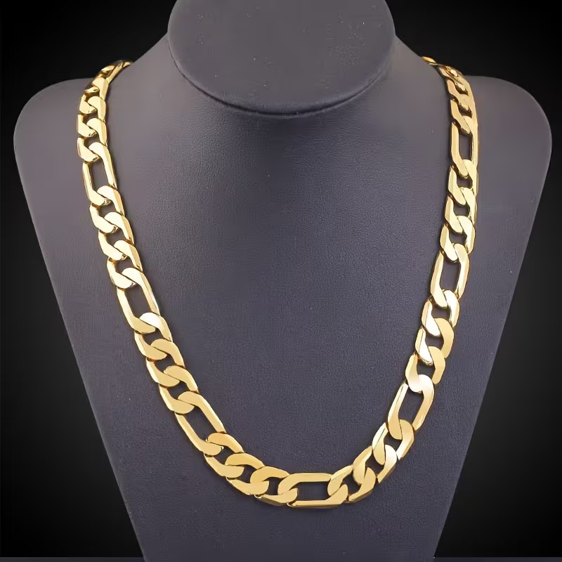 14K Gold Plated 8mm Figaro Chain/Necklace
