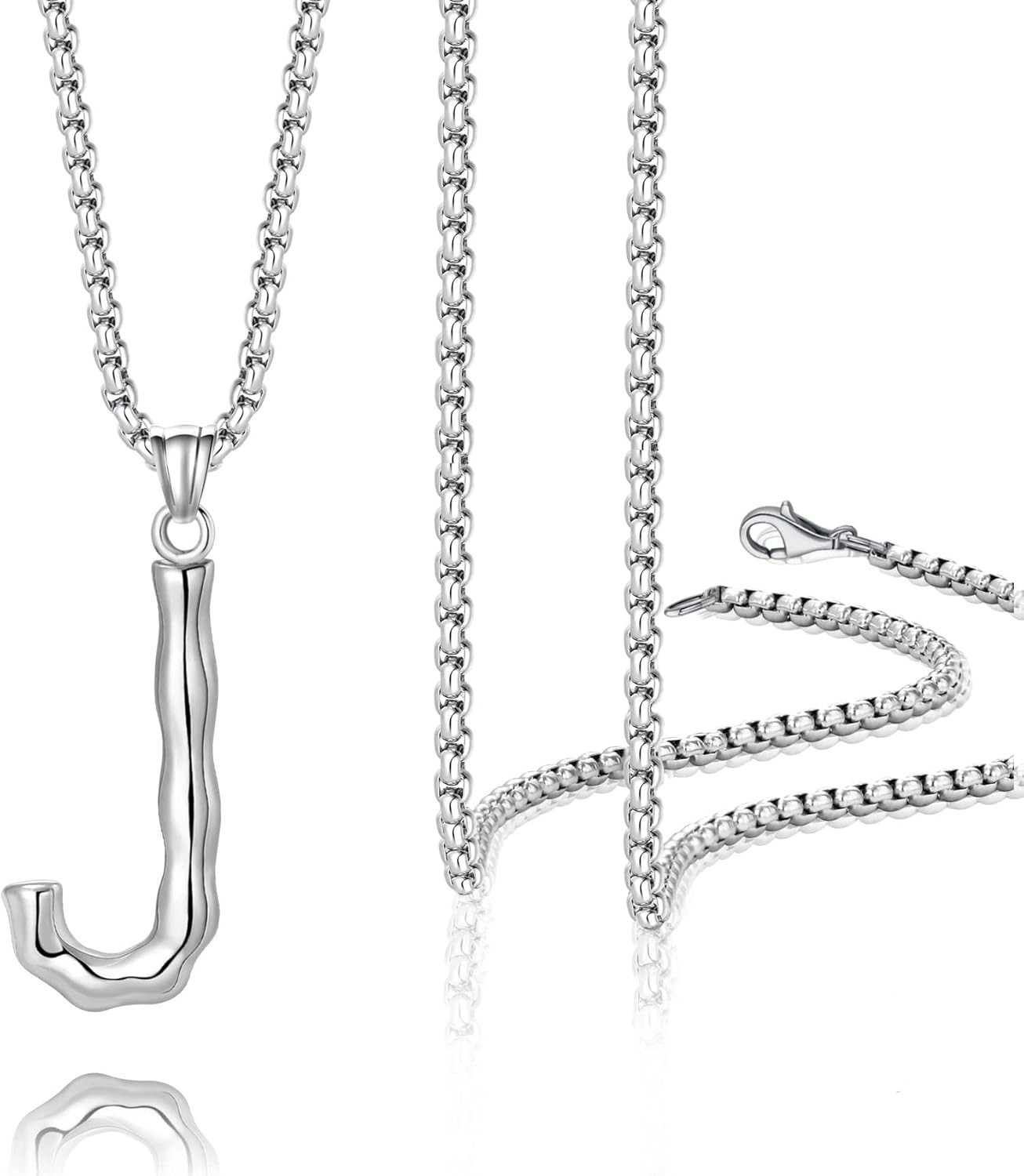 Hip-Hop Inspired A-Z Heart Necklace – Adjustable Cuban Chain in Stainless Steel