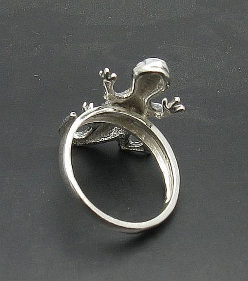 925 Sterling Silver Lizard Gecko Ring Handmade Nickel Free