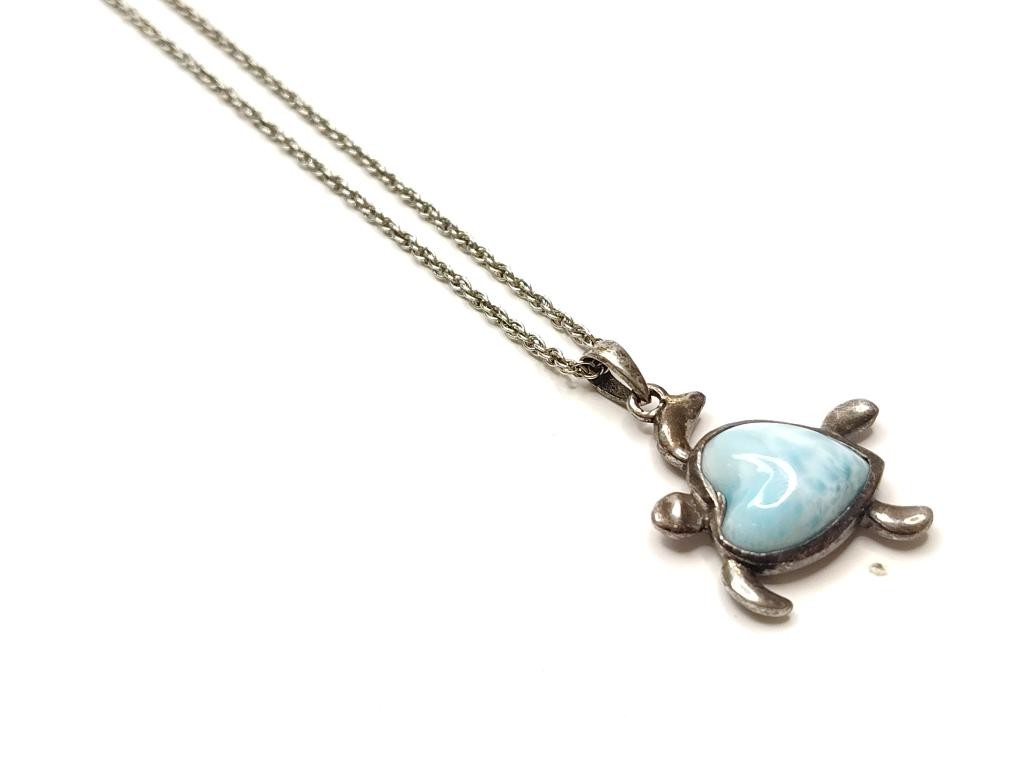Silver 925 Fashion Turtle Pendant Necklace 7.71G (SB1127276)