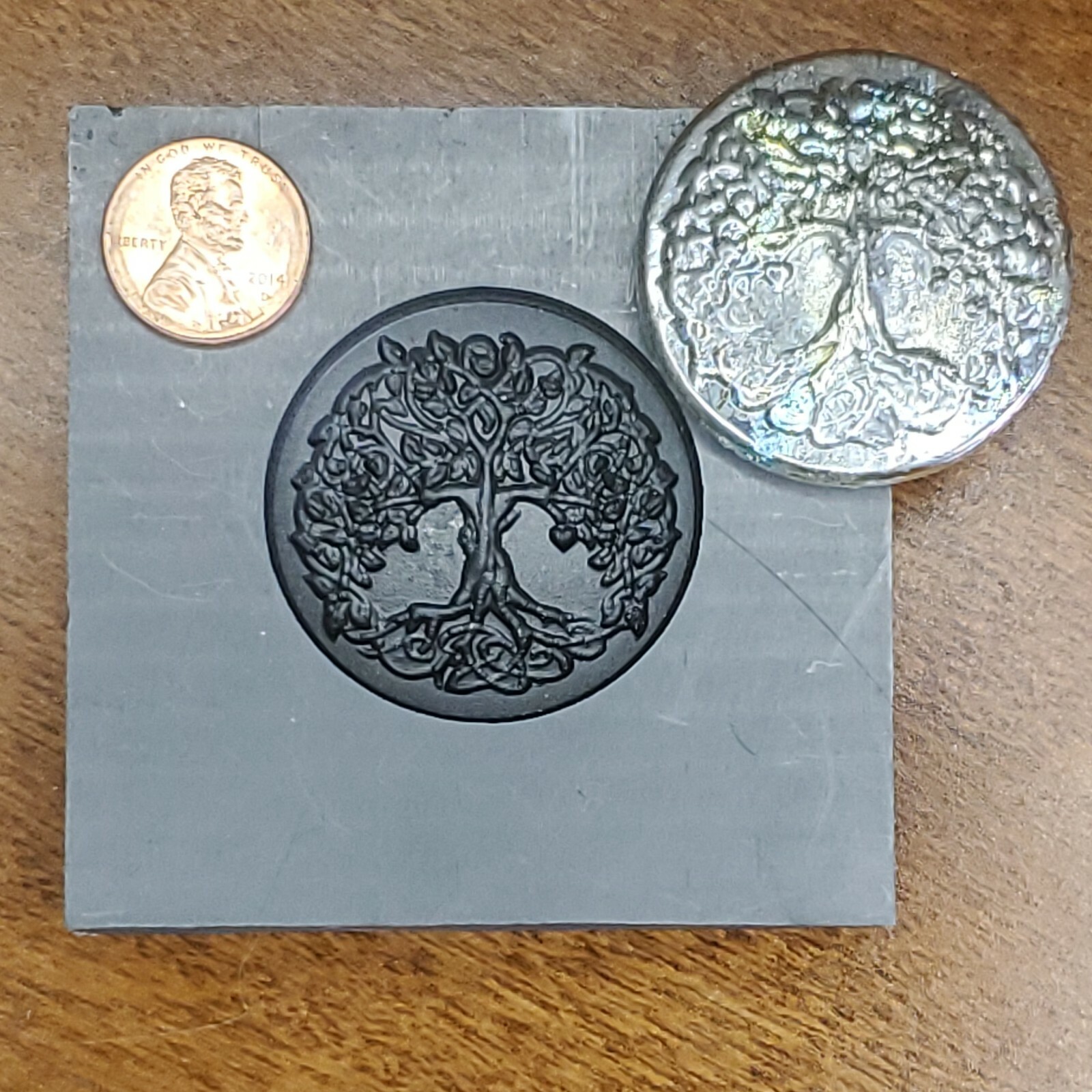 Tree of life 3D Graphite Ingot Mold Gold Silver Copper Tin Melting Casting