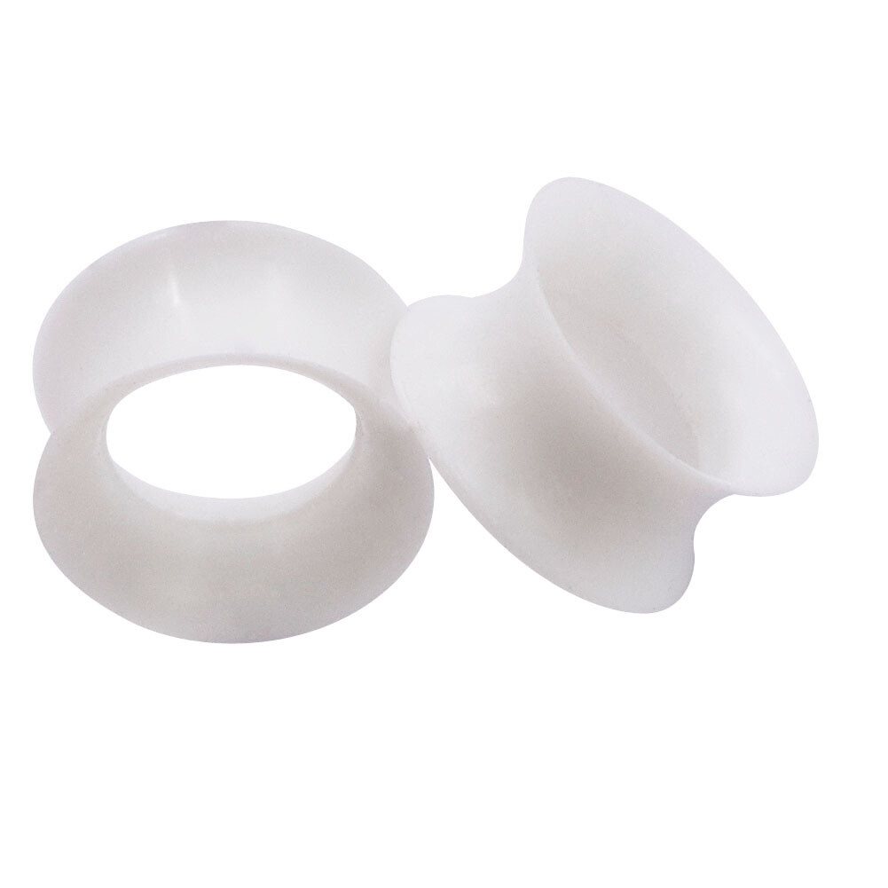 2Pcs Ultra Thin Ear Tunnel Plugs Hollow Silicone Ear Gauge Expander Soft Earlets