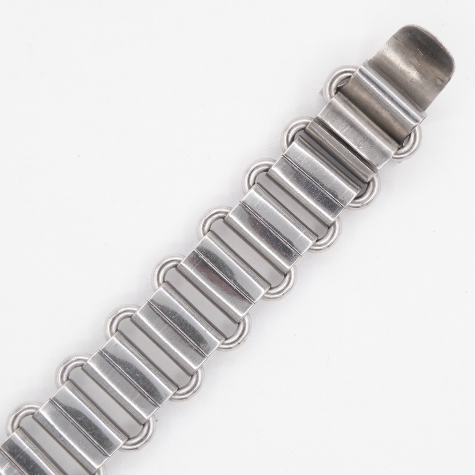 Vintage 14.7 mm Silvertone Ladder Style Wristwatch Bracelet