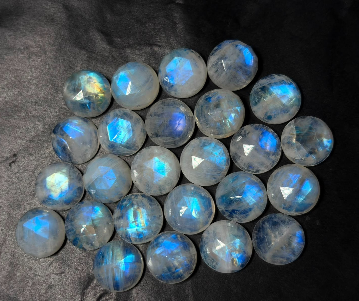 Rainbow Moonstone A One Quality 100% Natural Moonstone Rose Cut Loose Gemstone