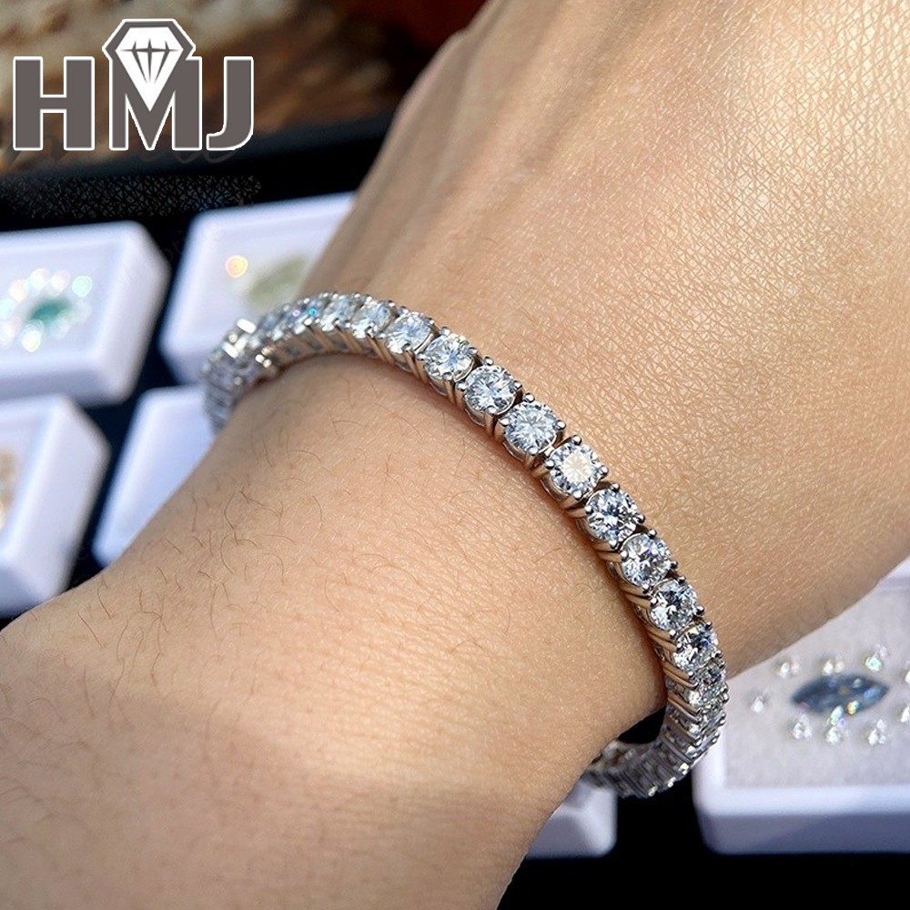 Tennis Bracelet GRA MOISSANITE Passes Tester 2-6.5mm SOLID 925 Sterling Silver