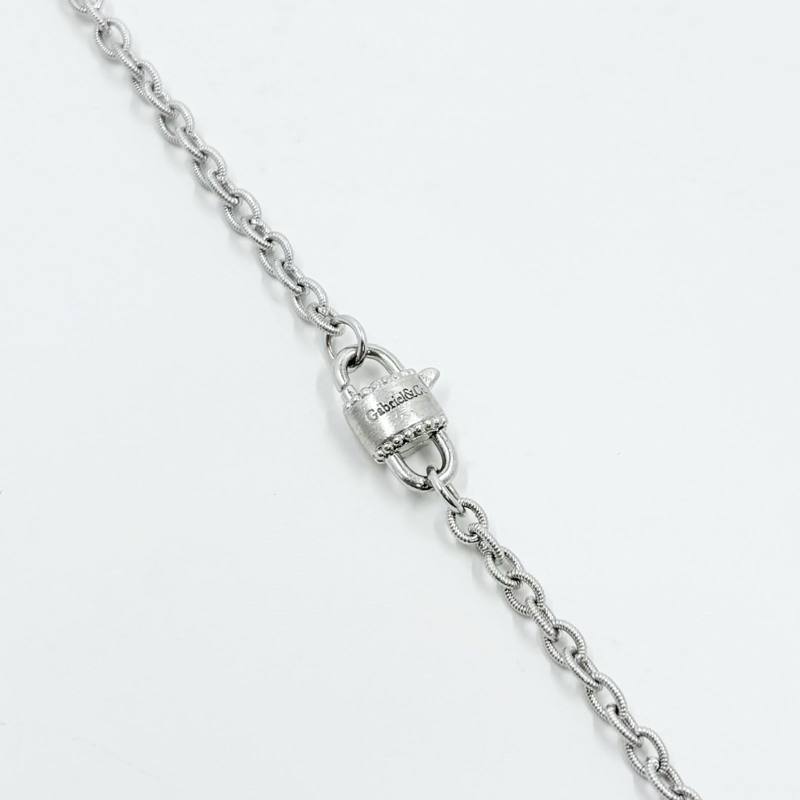 Gabriel & Co 30″ 18K Gold & Sterling Silver Station Necklace Retired 318826