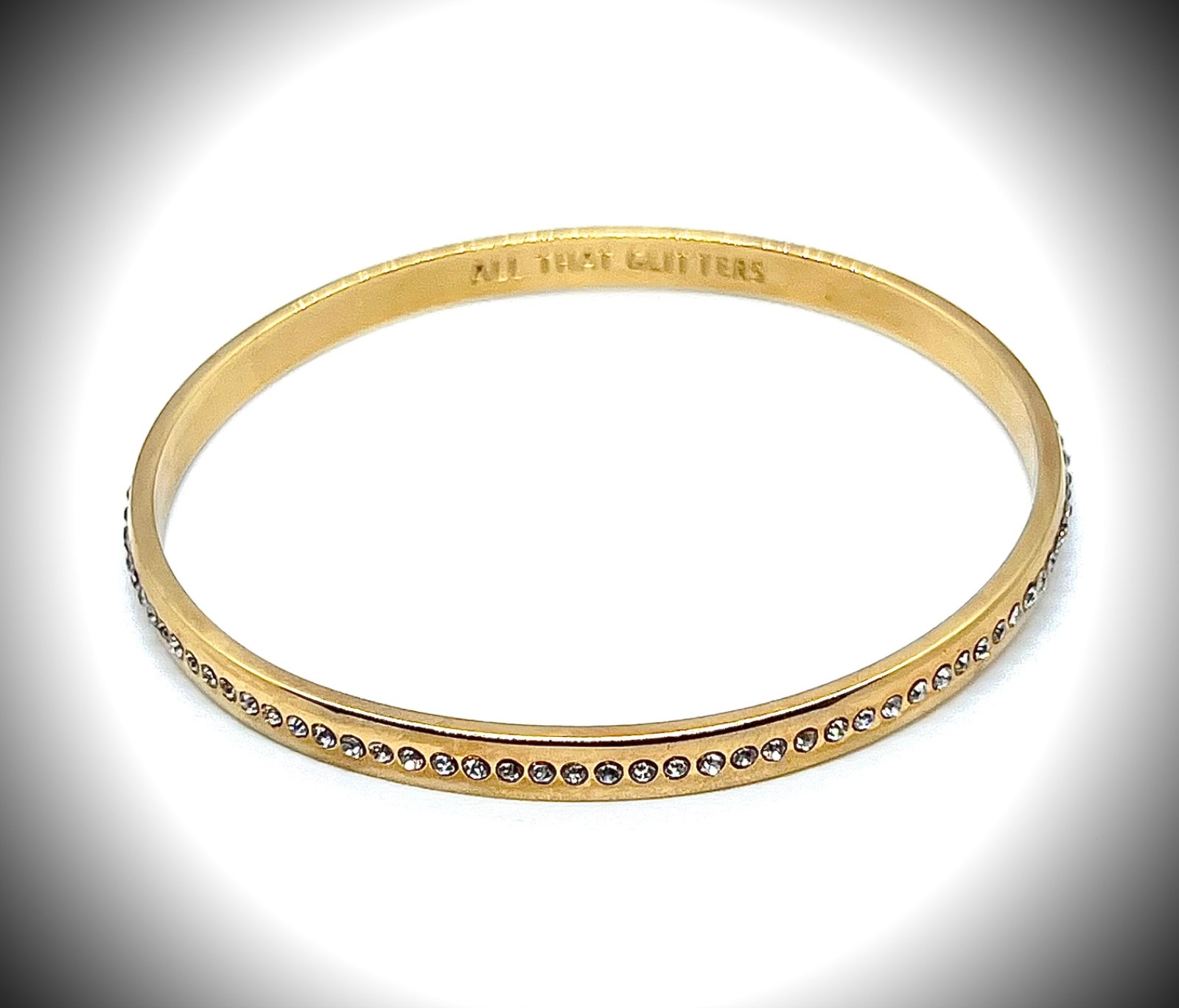 Kate Spade New York Bracelet Gold Tone “All That Glitters” Rhinestone Bangle
