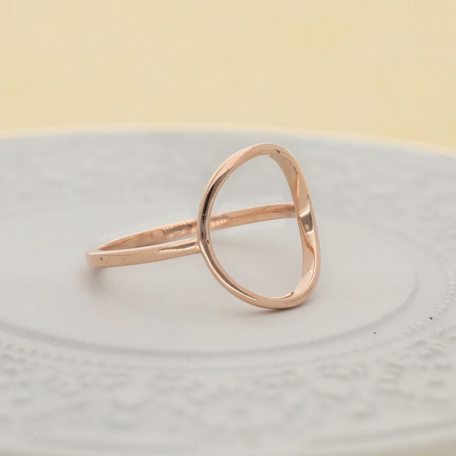 Solid Gold – 1.3 mm Thick Open Circle Ring Size -3 to 8 US