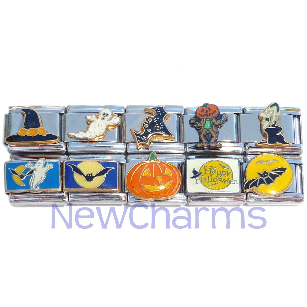 10 Halloween Italian Charms – 9mm Charm Jewelry Bracelet Set MIX106